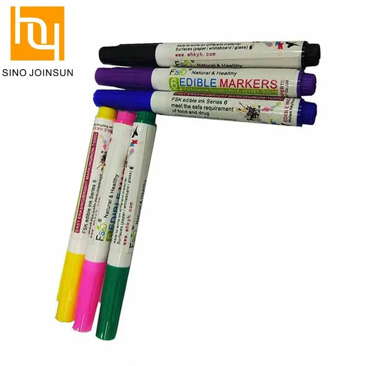 markcare FOOD WRITER NEON FINE TIP EDIBLE ICING COLOUR 6 MARKER PENS