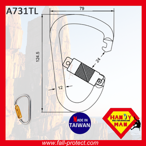 25 KN Quality Durable Outdoor Sports Heavy Duty Twist Lock Climbing Aluminum Carabiner - Product Image 5