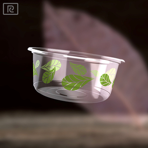 R-PLA 8oz 12oz 17oz 20oz 24 oz clair alimentaire salade fruits jetable récipient en verre en plastique bols avec couvercles - Product Image 3