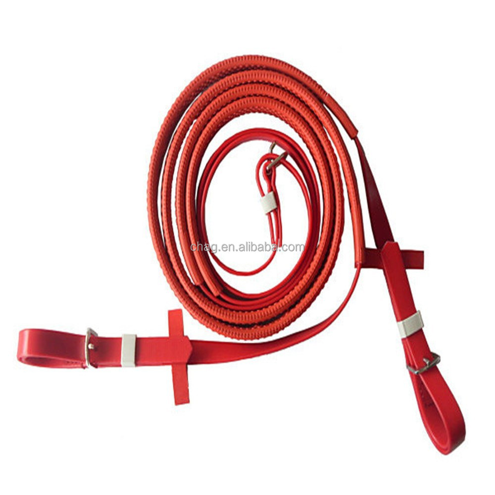 Cheval tack flexible pvc cheval rênes avec antidérapant sangle pour correspondant brides