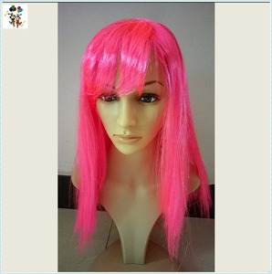 Perruque synthétique longue de couleur rose vif, perruque de fête <span class=keywords><strong>Superstar</strong></span> HPC-1328 - Product Image 6