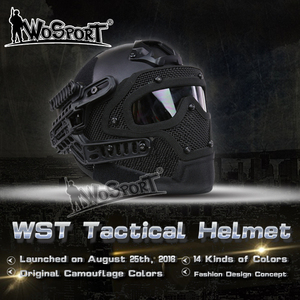 Nuevo material ABS tactical camo rápida máscara de cara completa bicicleta casco con gafas - Product Image 2