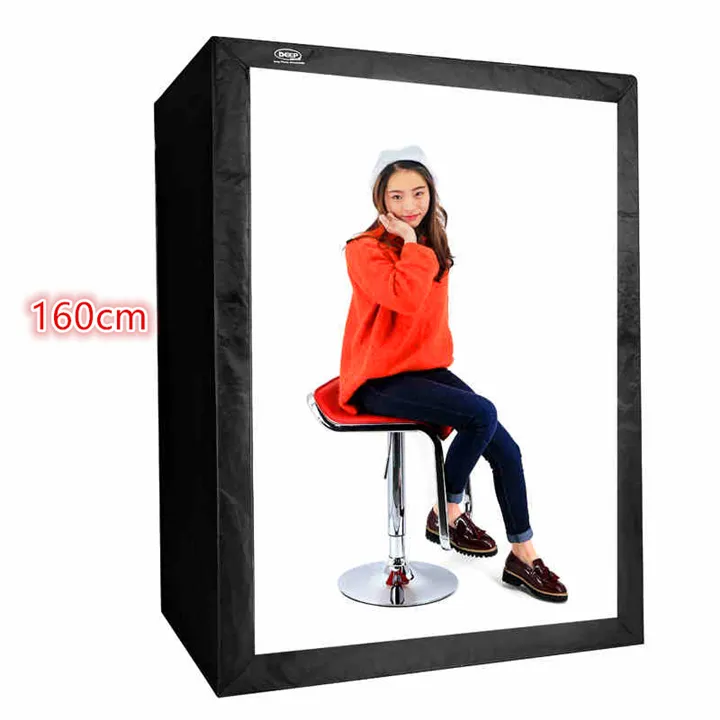 LED 160 cm Diepe Foto Doos Photo Studio soft box Schieten Tent photo light tent Achtergronden Voeding Wit Diffuse