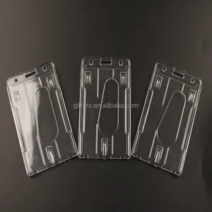 Business and Fashion Style Hard Plastic Vertical Orientation Card Holder Clear PVC Credit Card Holder with Custom Logo Printing