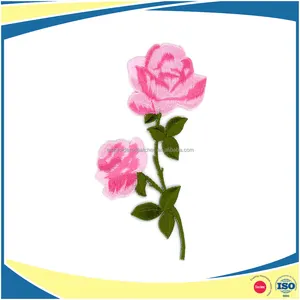 Embroidery Patch Iron On Custom Rose Flower Embroidery Iron On Patches For Garments