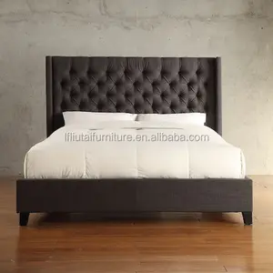 最新设计床高密度海绵特大号床皮革床头板