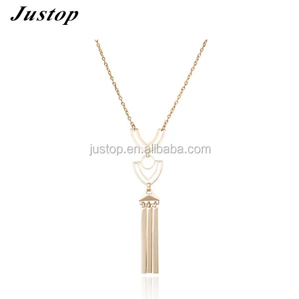 Thời trang mới nhất thiết kế saudi tua vàng statement jewelry necklace bán buôn