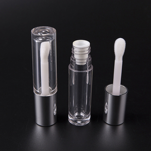 5ml Pennello Grande Grande Bacchetta Lip Gloss Tubi con Metallic Coperchio In Argento - Product Image 1
