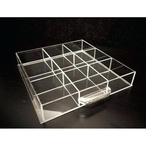 Di Plastica trasparente Diviso Vassoio Quadrato Acrilico Vassoio Della Caramella con Scomparti - Product Image 6
