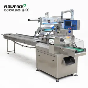 Horizontale Flowwrap Plastic Wrap Machine Flow Snack Bar Toast Brood Verpakking Machine Met Gas