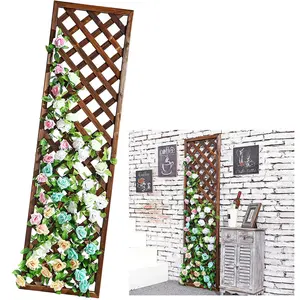 Wand montierte rechteckige Gitter Pflanze Bildschirm Holz Garten Gitter Zaun Großhandel