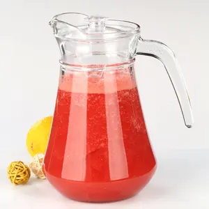 Round glass water pitcher/glass teapots/glass beverage jug.