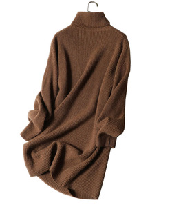 Abito maglione invernale 100% cashmere abito maglione da donna di lusso in puro cashmere con abito <span class=keywords><strong>dolcevita</strong></span> a maniche lunghe - Product Image 4