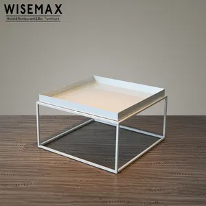 Different size modern dining furniture square metal steel coffee table end table nesting side table for sale
