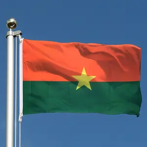 Yiwu nuoxin high quality 3x5ft silk printed satin fabric Burkina Faso national flag