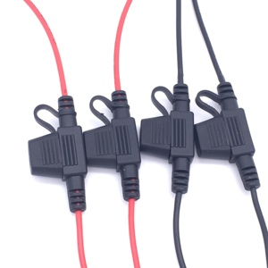 สายรัดสำหรับเครื่องเสียงรถยนต์ OEM 1015 18Awg 600V ที่ใส่ฟิวส์15A ใบมีด105C สีแดงสำหรับใช้งานทางอิเล็กทรอนิกส์ - Product Image 1