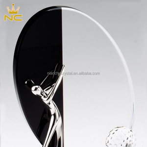 Placa de Cristal Negra Personalizable Hecha a Mano para Trofeo de Golf con <span class=keywords><strong>Caja</strong></span> de Regalo para Premios y Recuerdos de Clubes de Golf - Product Image 3
