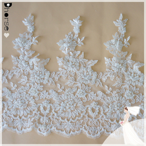 Guangzhou lace/bridal veil trim 42cm wide/embroidery designs-DHBL1701