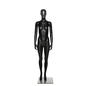 Mannequin interchangeable en fibre de verre, 3d, corps complet, gros seins, femme, noir mat, changement du visage