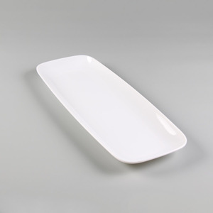 Plato rectangular largo de melamina 100%, plato blanco irrompible de alta calidad para aperitivos y tartas - Product Image 3