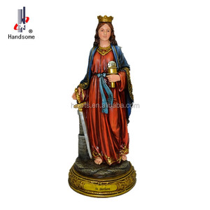Sculpture Art Déco en Résine de 12 pouces, Statue de Sainte <span class=keywords><strong>Barbara</strong></span>, Modèle Personnalisable, Peinture pour Cadeaux Religieux de Noël, Base en Résine Peinte - Product Image 6