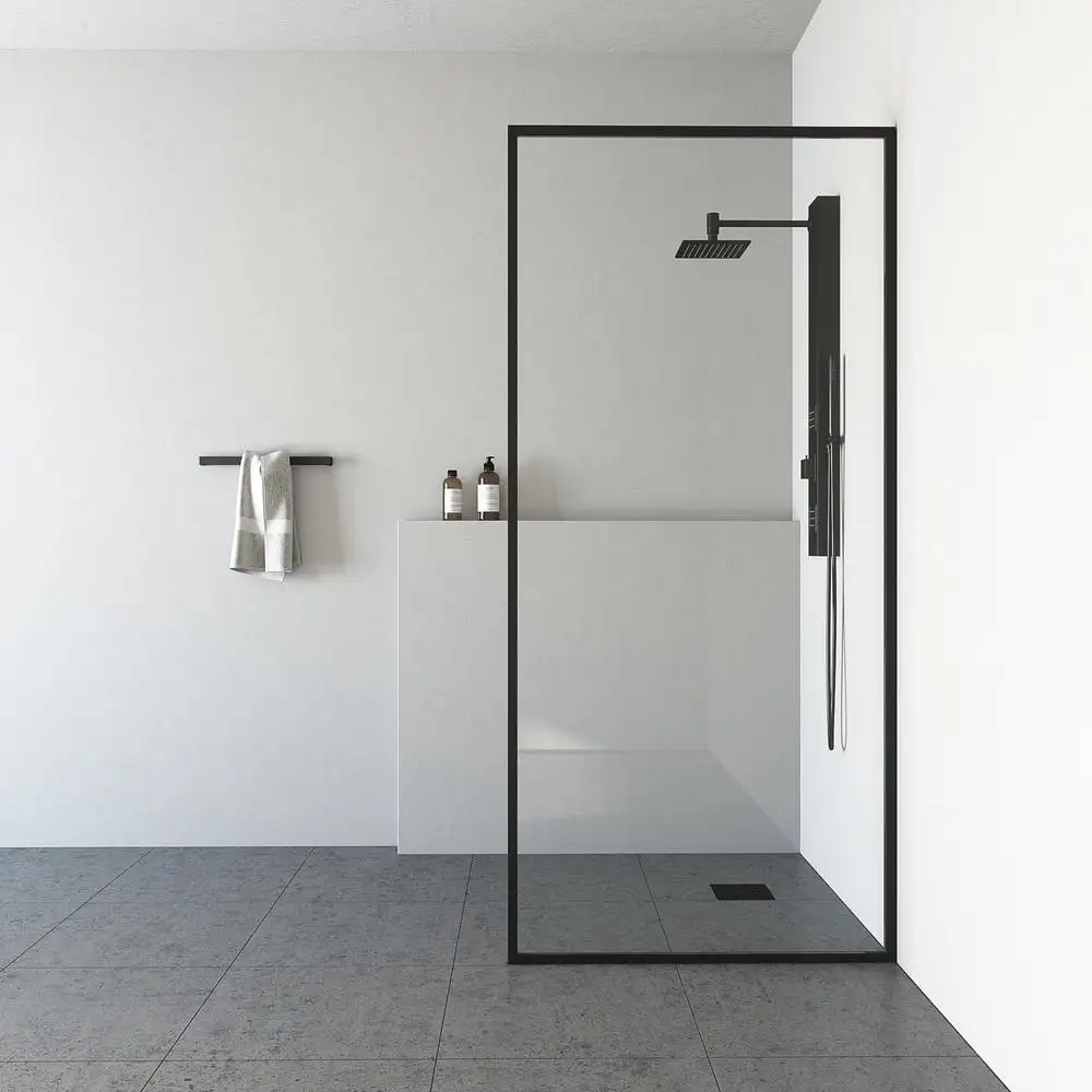 Bagno personalizzato pannello doccia in vetro dello schermo nero opaco porta della doccia