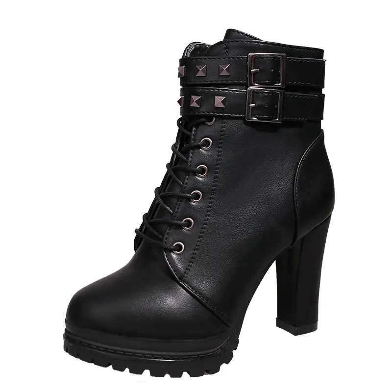 OEM fashion rubber high heel winter boot women shoes