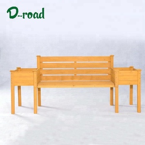 <span class=keywords><strong>Madera</strong></span> Natural Parque largo Banco silla <span class=keywords><strong>de</strong></span> jardín al aire libre banco con <span class=keywords><strong>maceta</strong></span> - Product Image 4