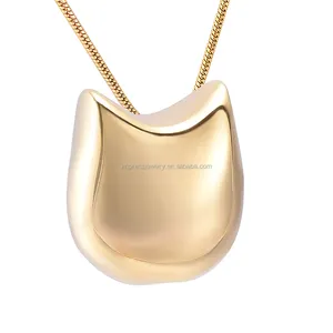 316L Acero inoxidable Memorial urna collar gato forma libre engravable PET cremación urna Collar para humanos PET recuerdo - Product Image 1