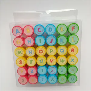 Sello de juguete de madera con letras para niños