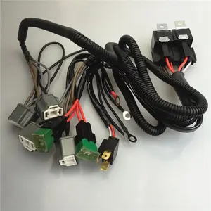 china 40V 12V light wire harness with two 2 fuse holder , 4 H4 ceramic connector ,2 fuse holder