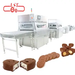 Chocolade Coating Machine Voor Wafer Biscuit Roestvrij Staal Lab Schaal Enrober Chocolade