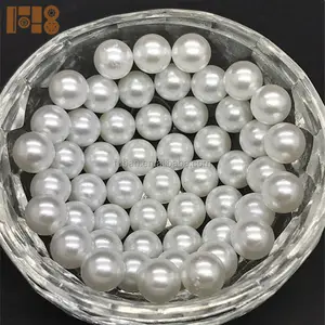 Wholesale ABS Round without hole Pearl white plastic faux pearl round loose beads for decorating