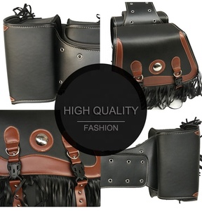 Sac de <span class=keywords><strong>selle</strong></span> en cuir PU Vintage, accessoire de moto, sac latéral, résistant à l'usure, à la mode - Product Image 6