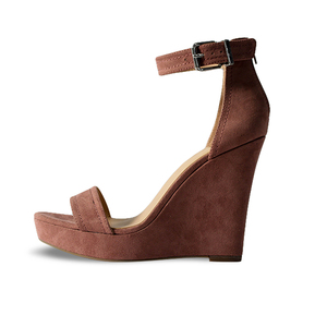 Desnudo niño zapatos de <span class=keywords><strong>mujer</strong></span> de gamuza de tacón alto elegante hebilla correa de la sandalia de <span class=keywords><strong>cuña</strong></span> <span class=keywords><strong>alpargatas</strong></span> mujeres - Product Image 1