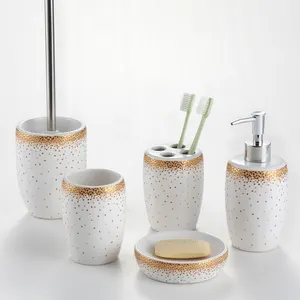 Pontos de decalque cerâmico do banheiro, acessórios de banheiro, atacado, branco, dourado, conjunto de banheiro, lavabo, moderno, top de ouro