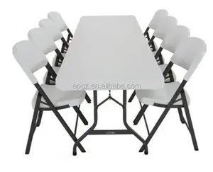 8 लोगों के लिए इस्तेमाल औद्योगिक कैफेटेरिया तह मेज और तह कुर्सियों बिक्री