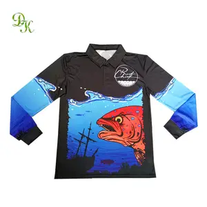 Wholesale 100% Polyester Long Sleeve Fishing Shirt Spf Protection Quick Dry