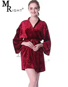 Vrouwen Pracht Diamant Flanel Kimono Gewaad Bruid en Bruidsmeisje Nachtkleding Badjassen Pyjama