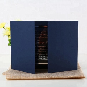 Classico foglio d'argento blu Navy Gatefold con copertina rigida in acrilico invito <span class=keywords><strong>per</strong></span> <span class=keywords><strong>matrimonio</strong></span> anniversario di compleanno evento aziendale - Product Image 5
