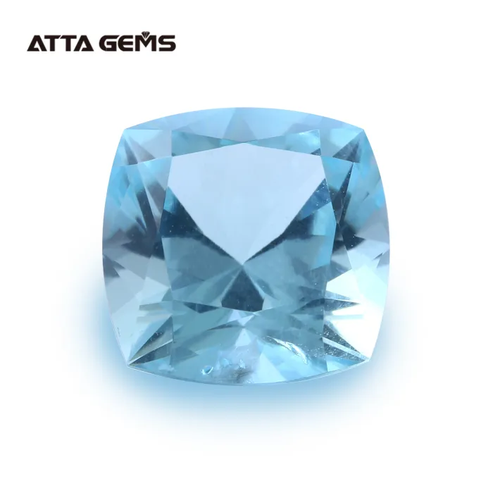 Hot Sale Cut Almofada Hidrotérmica Aquamarine Blue Spinel Pedra Sintética Aquamarine Para Anéis De Casamento