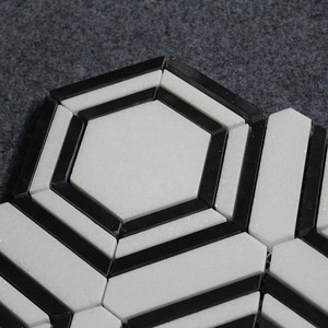 Thassos Trắng Và Gạch Lát Sàn Siêu Đen Đá Cẩm Thạch Hình Lục Giác - Product Image 4