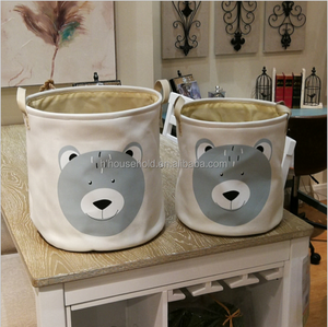 France Designer Baby Canvas <strong>Laundry</strong> <strong>Basket</strong> <strong>Foldable</strong> with Handle - Product Image 3