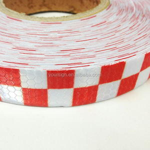 Vari colori di alta qualità a scacchi nastro riflettente, nastro a scacchi blu bianco riflettente, riflettente rosso bianco a scacchi nastro