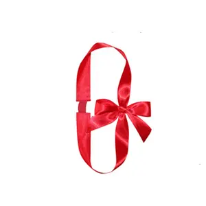 Pre-tied satin ribbon Bows with Elastic Loop, pretied satin bows with stretch