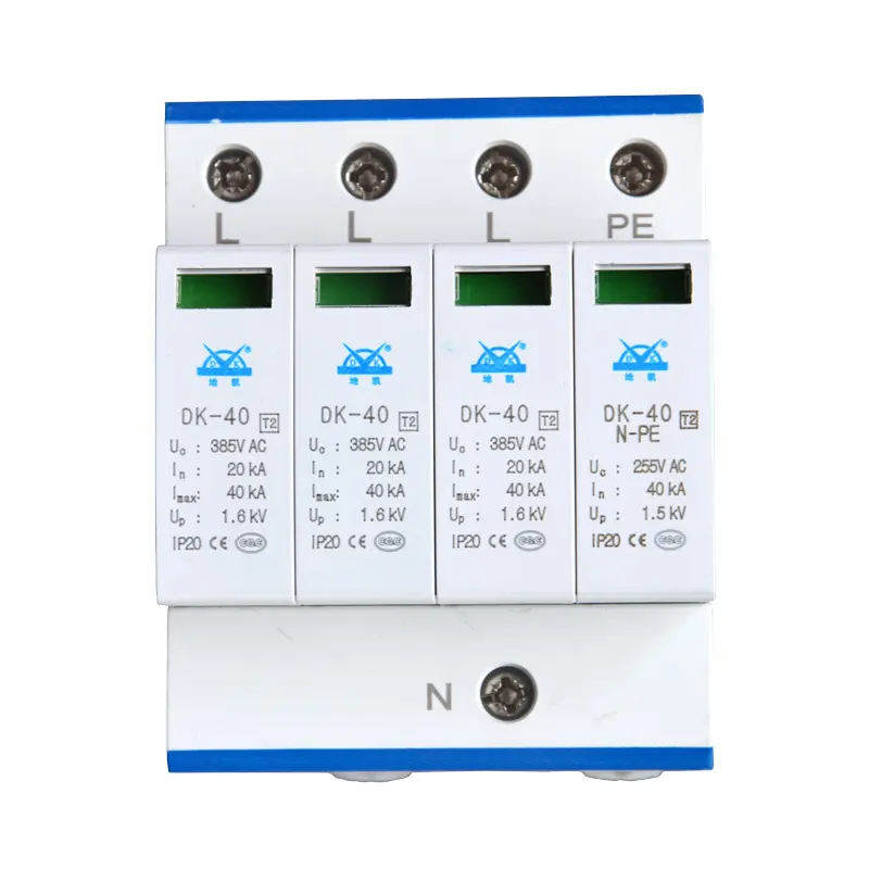 House Surge Protector Low-voltage Surge Protection 20ka Three-phase Type 1 2 AC Solar System spd