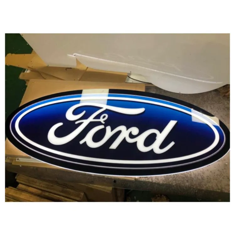 Boîte à lumière en cristal de signe de logo d'intérieur de Ford pour la publicité