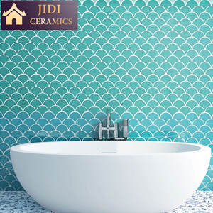 Backsplash टाइल्स मछली पैमाने पर चीनी मिट्टी मोज़ेक नए पैटर्न चीनी मिट्टी के बरतन दीवार टाइल - Product Image 6