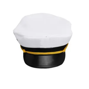 Cappello da marinaio capitano personalizzato bianco promozionale, cappello da capitano vuoto