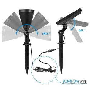 2-in-1 Solar Powered IP65 LED <strong>Outdoor</strong> Garden Landscape Lighting Auto <strong>Light</strong> 8-10 Hours Wall In-Ground Plastic <strong>Lights</strong> <strong>Bulb</strong> - Product Image 3